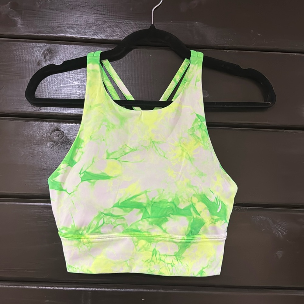 Lululemon Energy Bra High Neck Long Line Shibori *Medium Support B-D